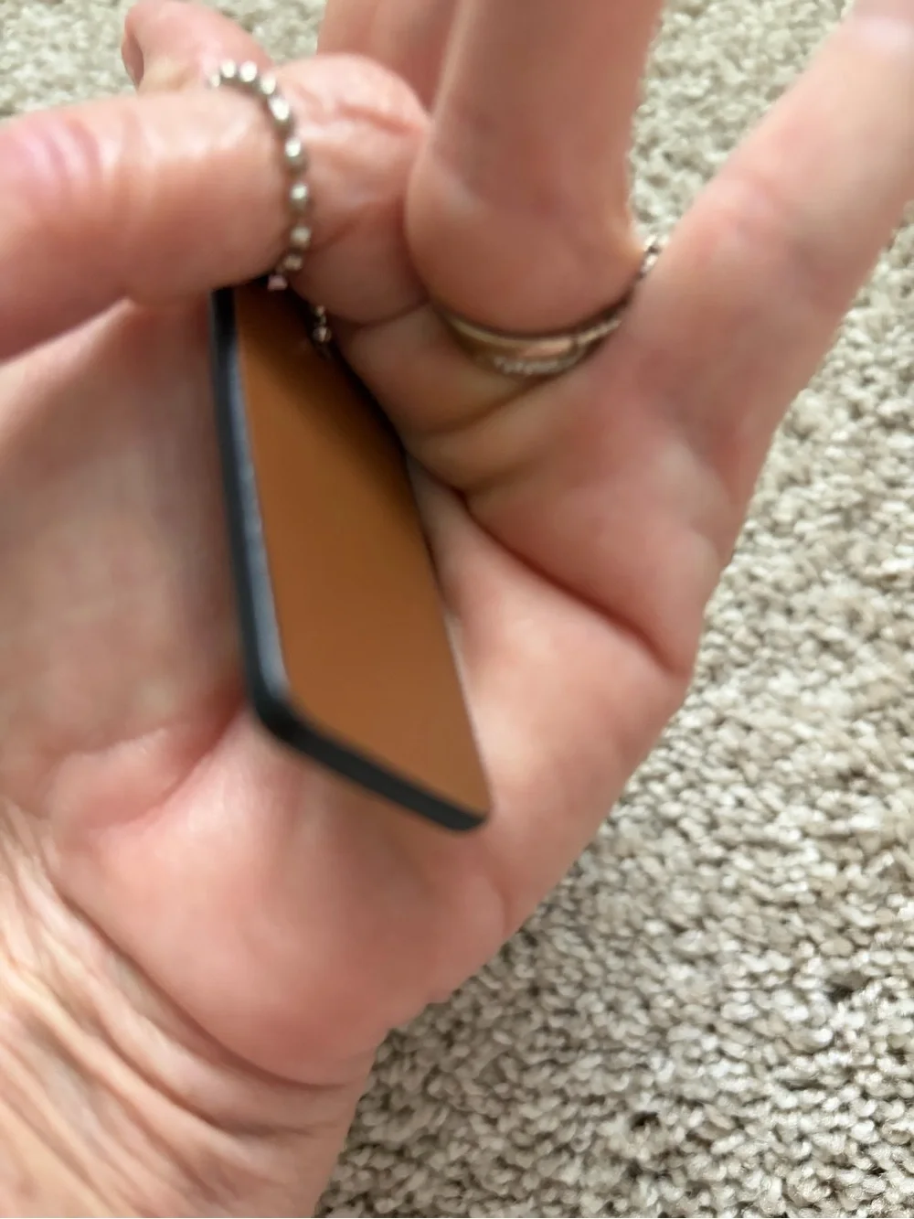 COACH Black and Beige Leather Tag Keychain Trio